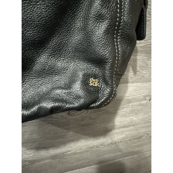 The Sak Black Pebbled Leather Shoulder Bag Purse Tote - Picture 4 of 11